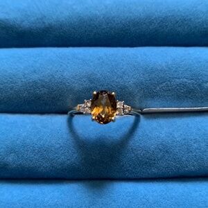 Luxoro 10K Yellow Gold Premium Golden Tanzanite, Diamond Ring - Size 6